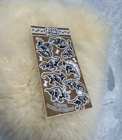 Dinosaur Fossil Sticker Sheet | Dinosaur Sticker | Fossil Sticker | Bones Sticker | FREE SHIPPING