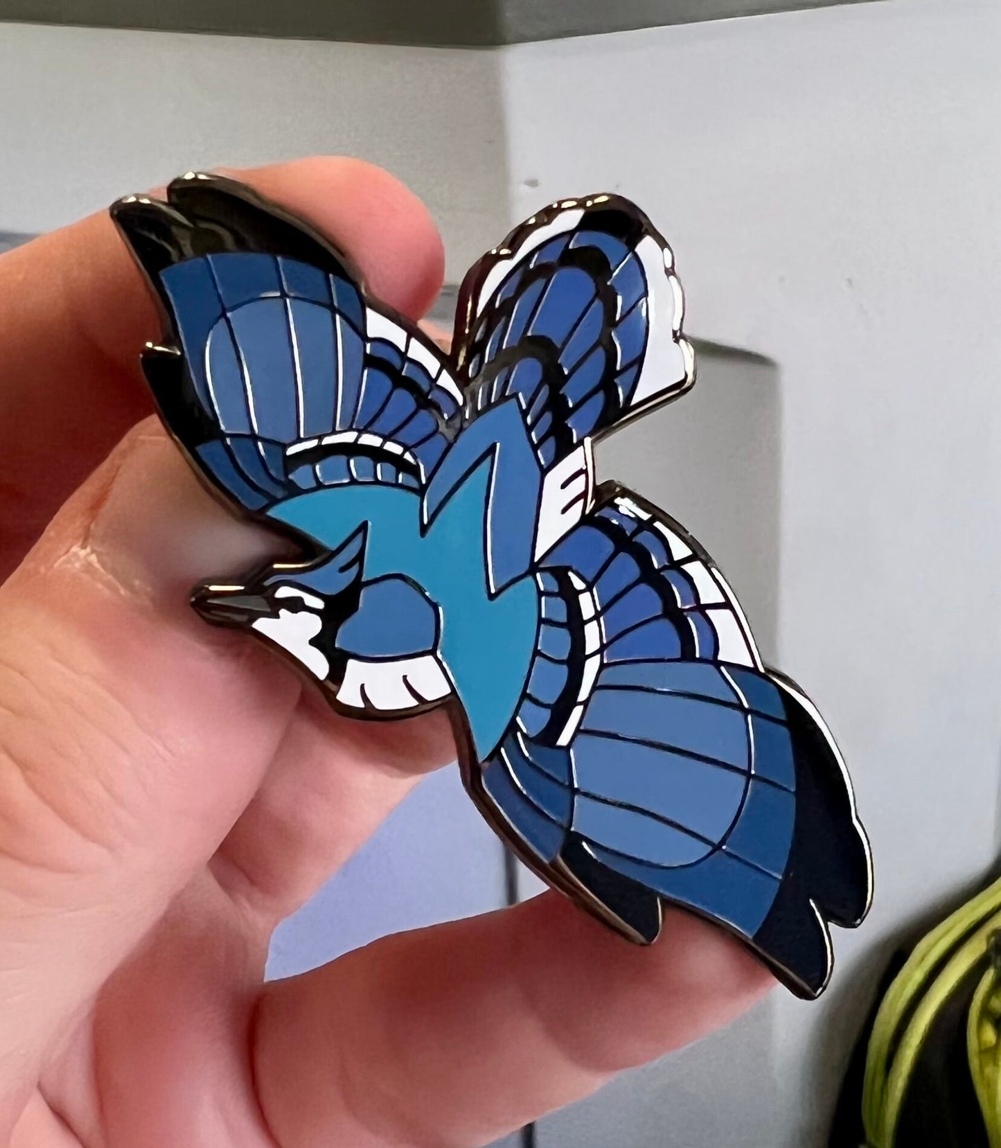 Blue Jay Hard Enamel Pin | Blue Jay Pin | Bird Pin | Animal Pin | Art Deco