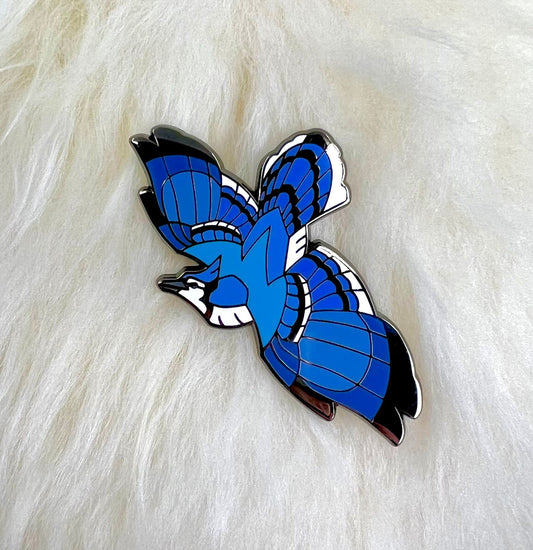 Blue Jay Hard Enamel Pin | Blue Jay Pin | Bird Pin | Animal Pin | Art Deco