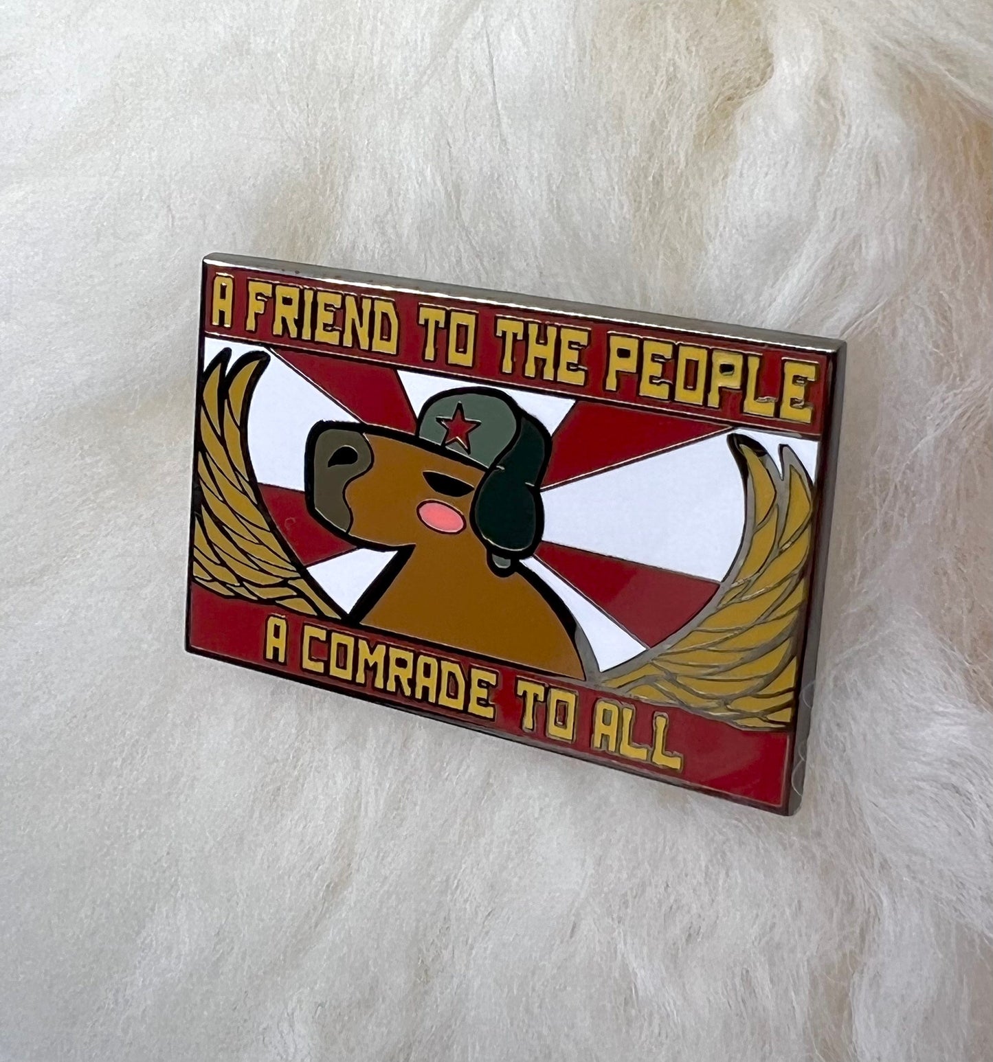 Commie Capybara Hard Enamel Pin | Capybara Pin |