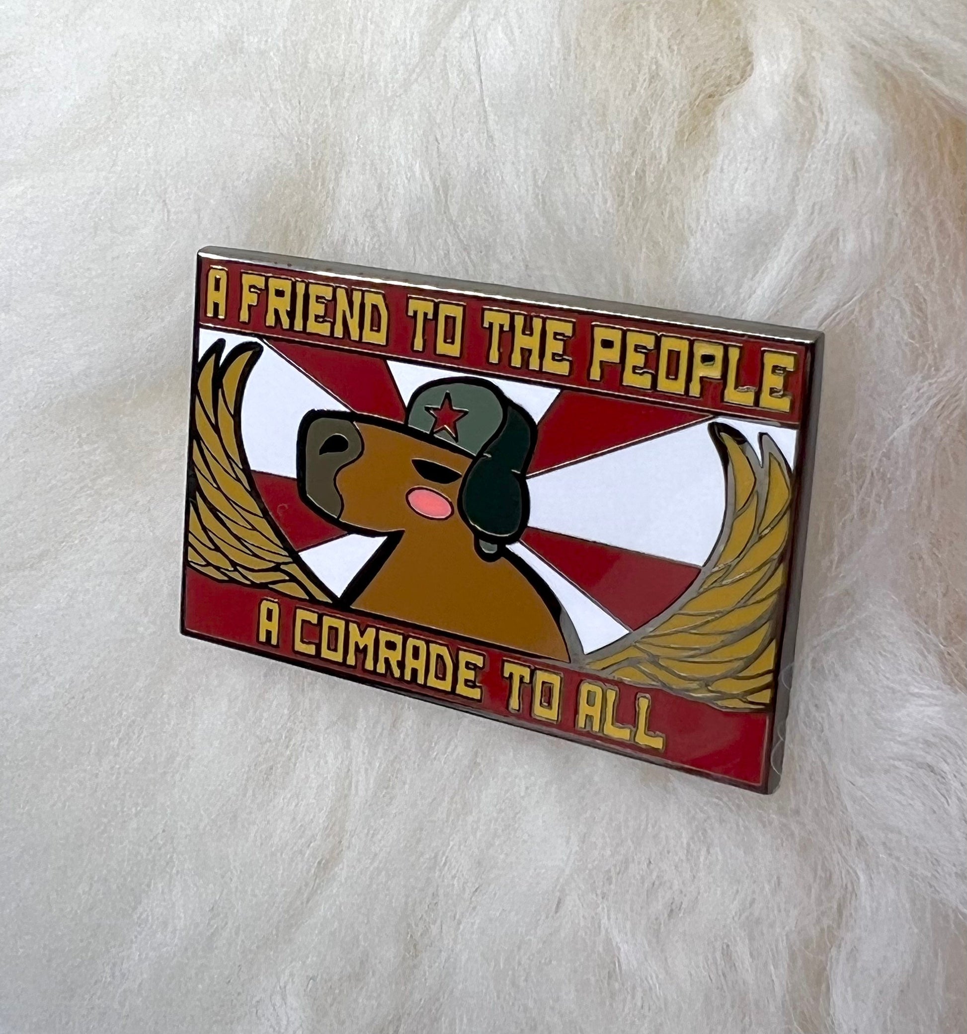 Commie Capybara Hard Enamel Pin | Capybara Pin |