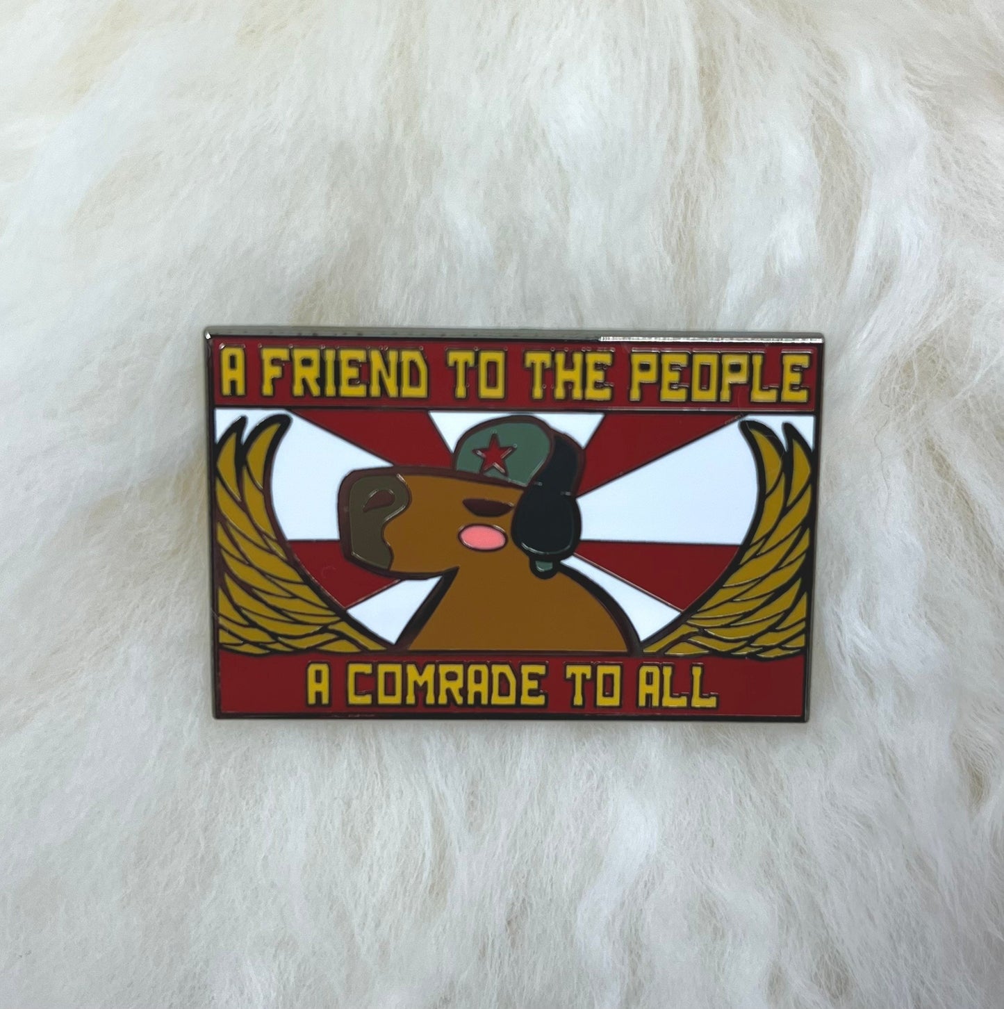 Commie Capybara Hard Enamel Pin | Capybara Pin |