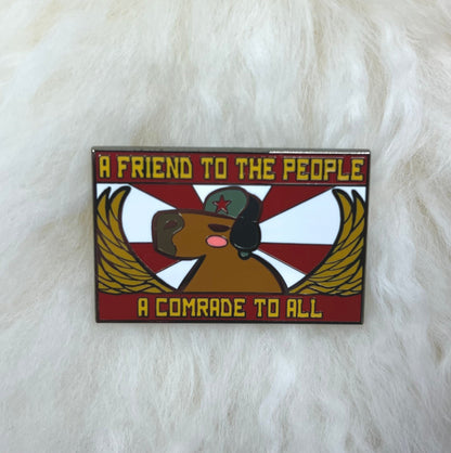 Commie Capybara Hard Enamel Pin | Capybara Pin |