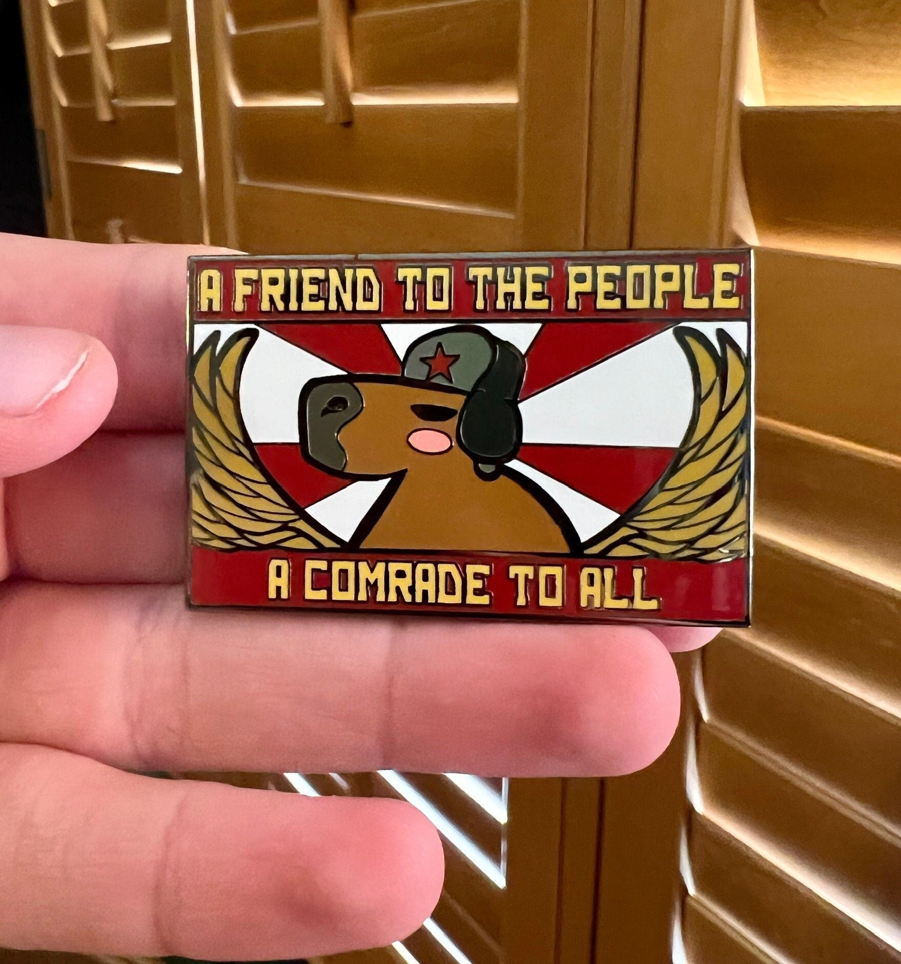 Commie Capybara Hard Enamel Pin | Capybara Pin |