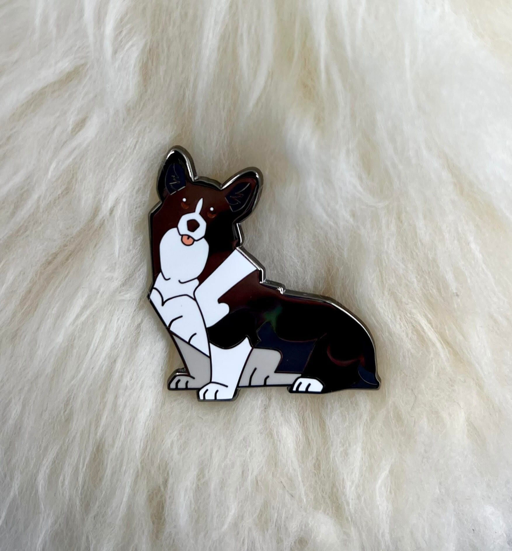 Pembroke Welsh Corgi Enamel Pin | Corgi Pin | Dog Pin | Animal Pin | Black Variant |