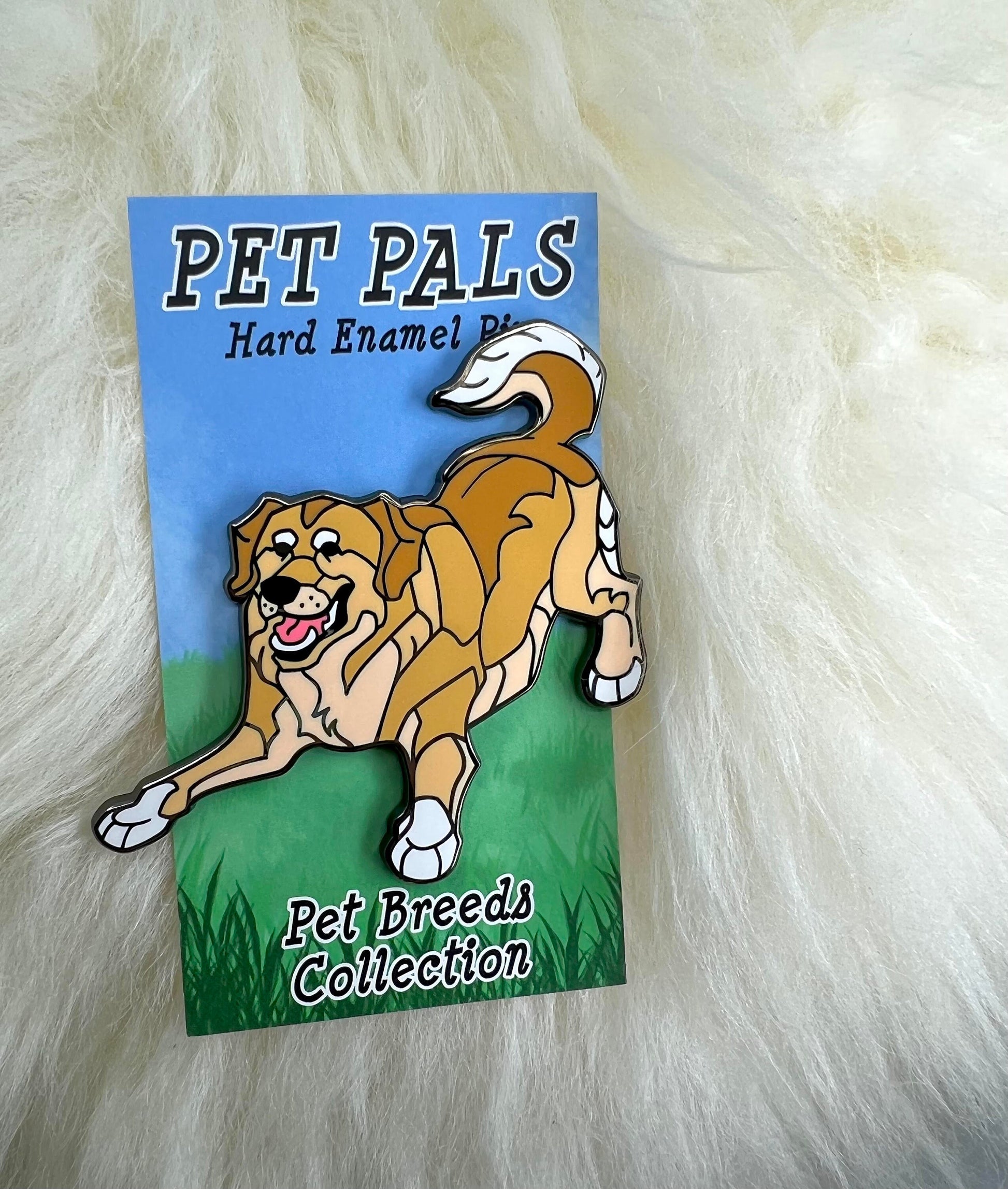 Golden Retriever Hard Enamel Pin | Golden Retriever Pin | Dog Pin | Animal Pin | Art Deco