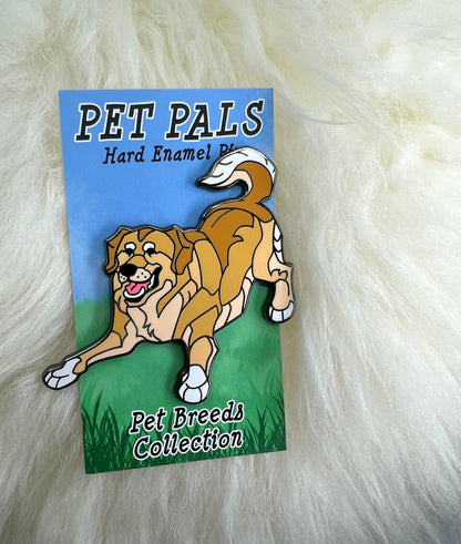 Golden Retriever Hard Enamel Pin | Golden Retriever Pin | Dog Pin | Animal Pin | Art Deco