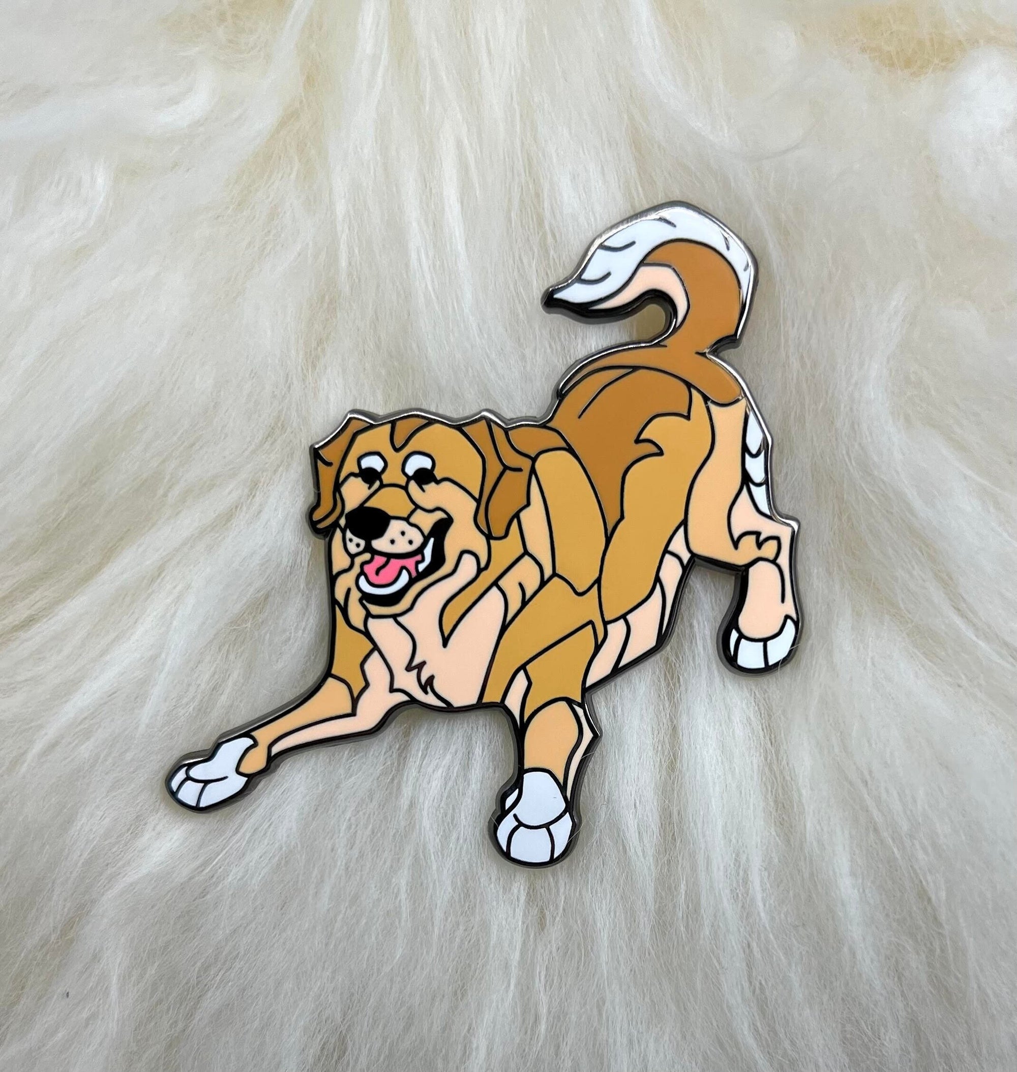 Golden Retriever Hard Enamel Pin | Golden Retriever Pin | Dog Pin | Animal Pin | Art Deco