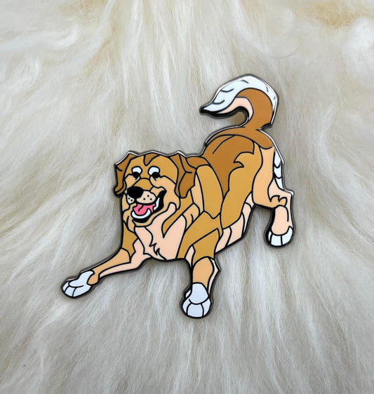 Golden Retriever Hard Enamel Pin | Golden Retriever Pin | Dog Pin | Animal Pin | Art Deco
