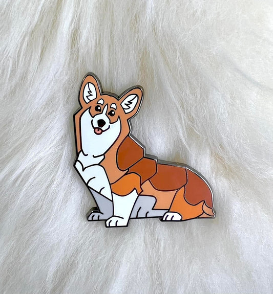 Pembroke Welsh Corgi Enamel Pin | Corgi Pin | Dog Pin | Animal Pin | Orange Variant |