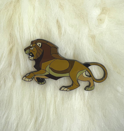 African Lion Hard Enamel Pin | Lion Pin | Animal Pin | Art Deco