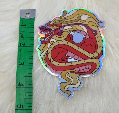 Dragon Vinyl Sticker | Chinese Dragon Sticker | Holographic Vinyl | FREE SHIPPING