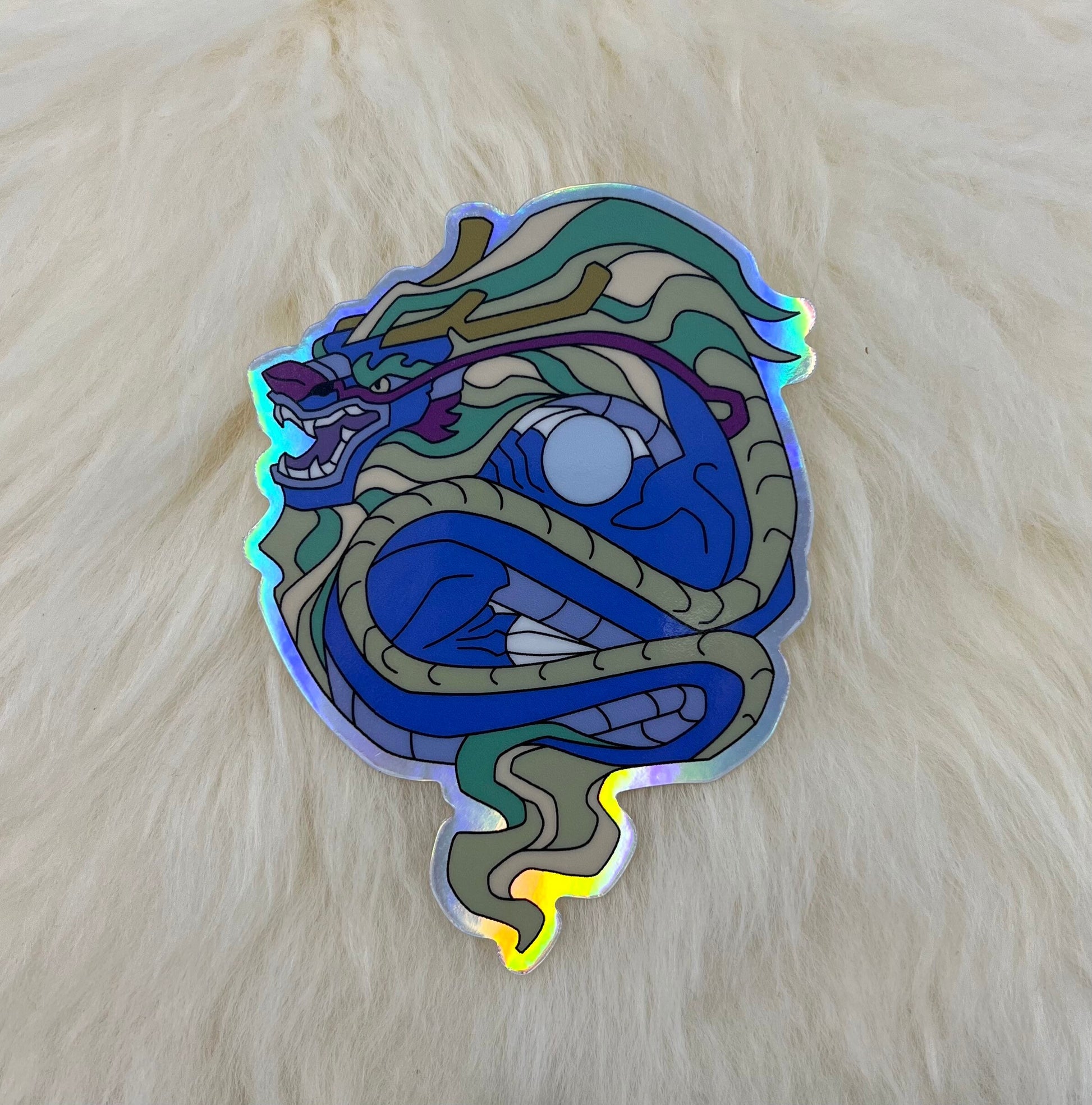Dragon Vinyl Sticker | Chinese Dragon Sticker | Holographic Vinyl | FREE SHIPPING