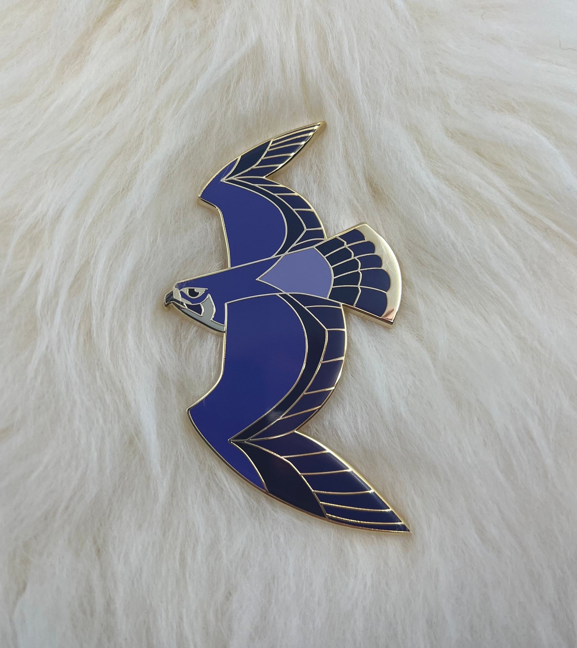 Peregrine Falcon Hard Enamel Pin | Falcon Pin | Art Deco | Bird Pin