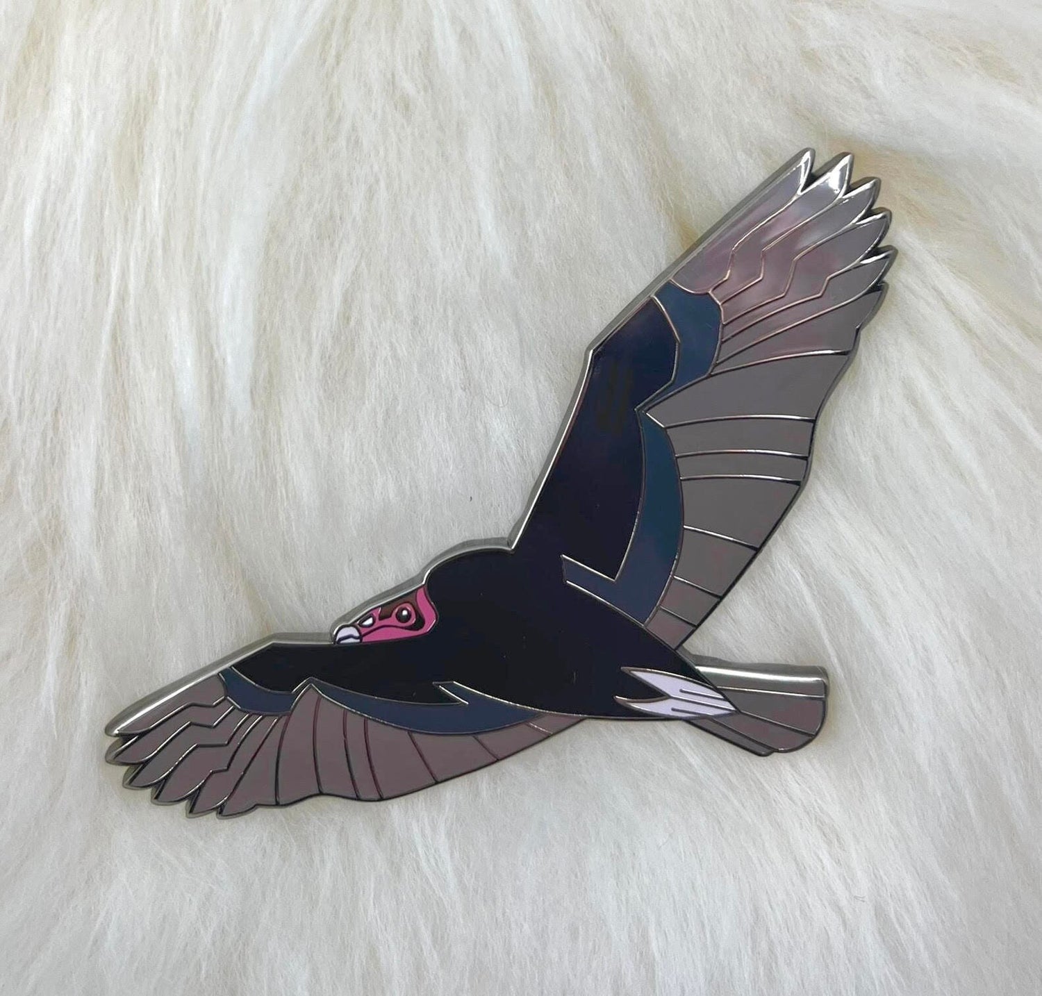 Turkey Vulture Hard Enamel Pin | Vulture Pin | Bird Pin | Art Deco