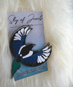 Magpie Bird Hard Enamel Pin | Magpie Pin | Bird Pin | Art Deco