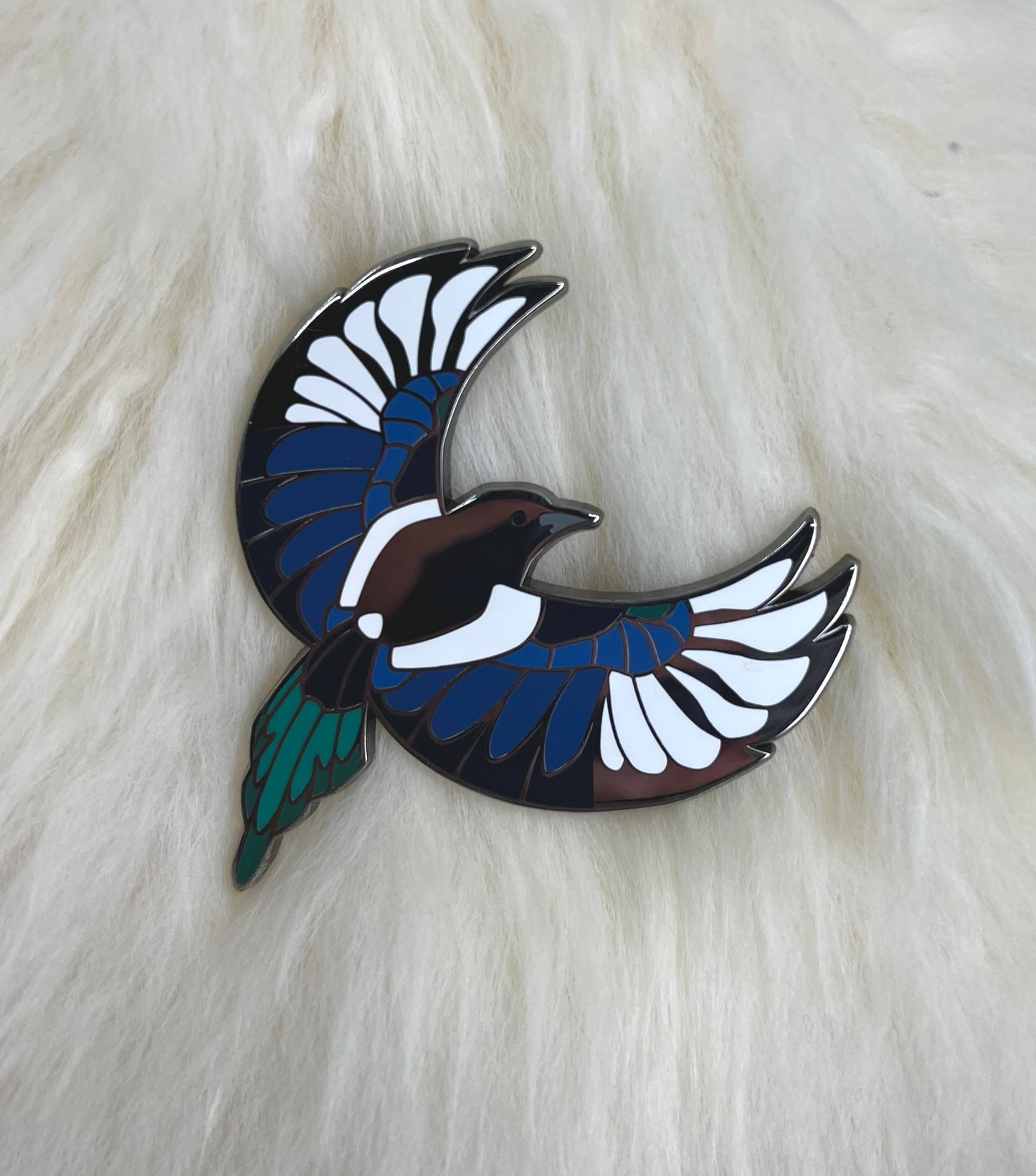 Magpie Bird Hard Enamel Pin | Magpie Pin | Bird Pin | Art Deco