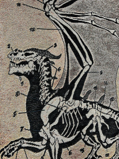 The Anatomy of a Dragon Tapestry / Blanket | Dragon Blanket | Fantasy Art | FREE SHIPPING