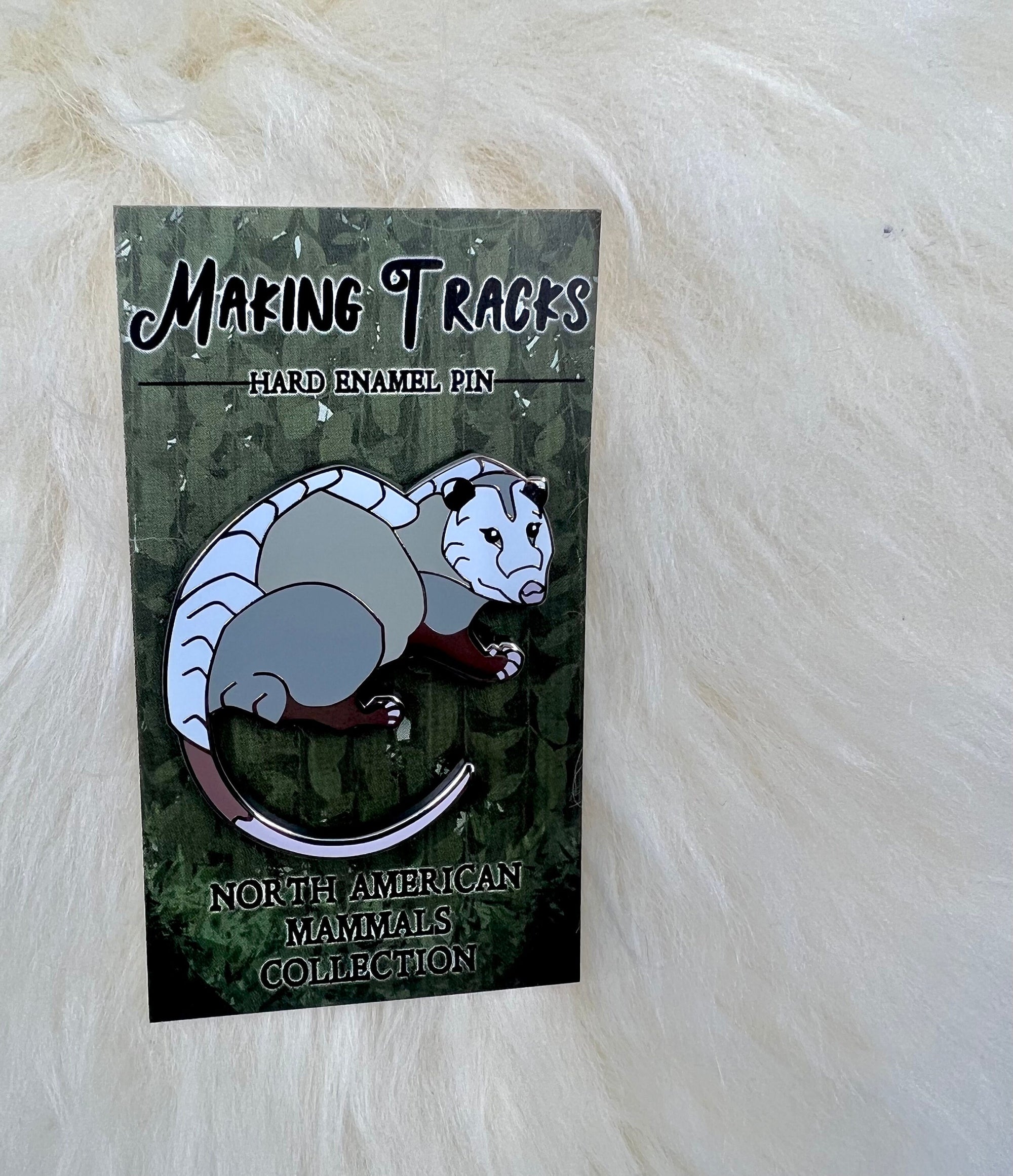 Opossum Hard Enamel Pin | Opossum Pin | Animal Pin | Art Deco