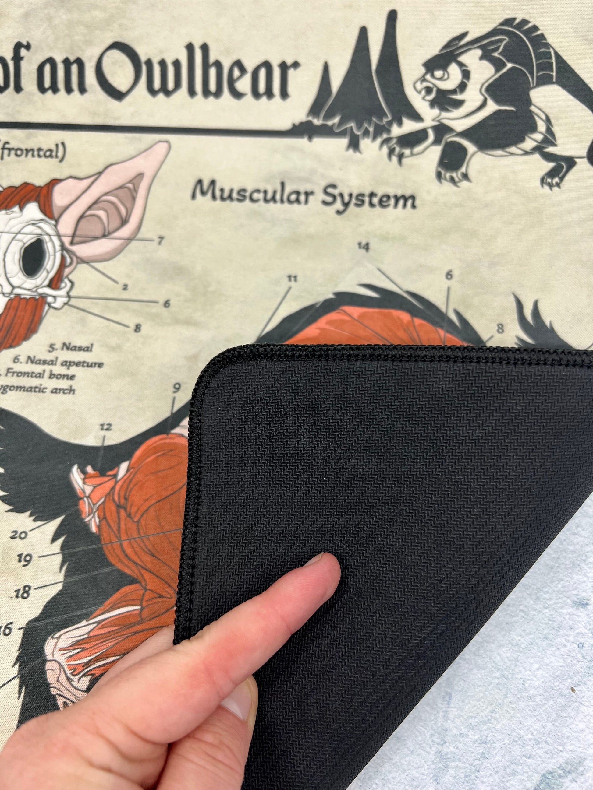 Owlbear Playmat | TTRPG Tabletop Mat | Anatomy of an Owlbear | FREE SHIPPING