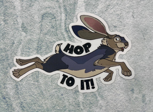 Hop to It! Vinyl Sticker | Rabbit Sticker | Hare | FREE SHIPPING